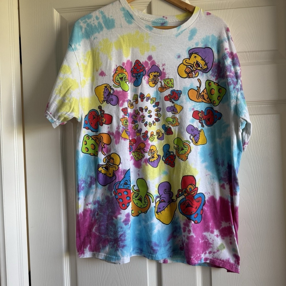 Mushroom Liquid Blue Tie-Dye Short Sleeve T-Shirt Size XL - Picture 5 of 5